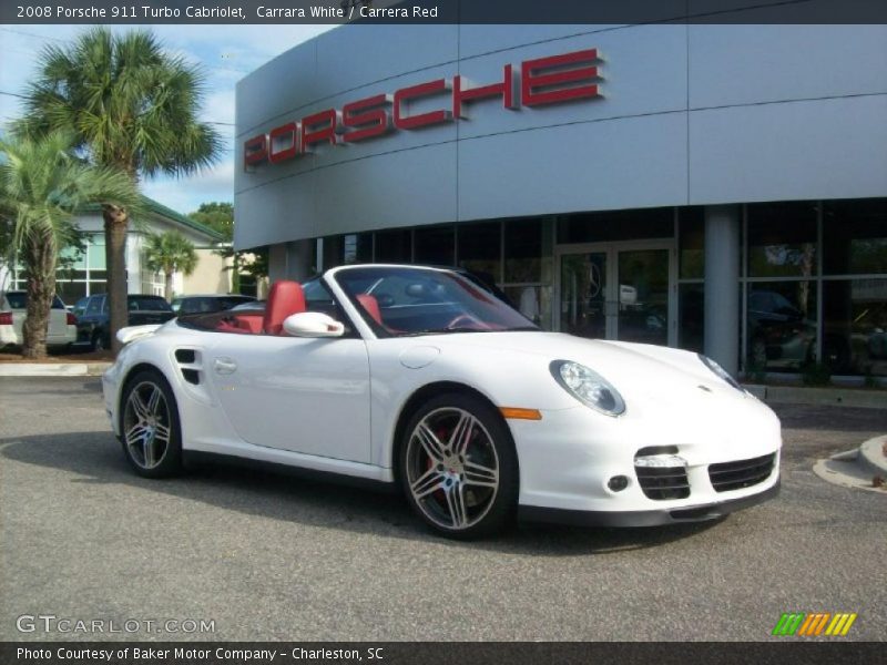 Carrara White / Carrera Red 2008 Porsche 911 Turbo Cabriolet