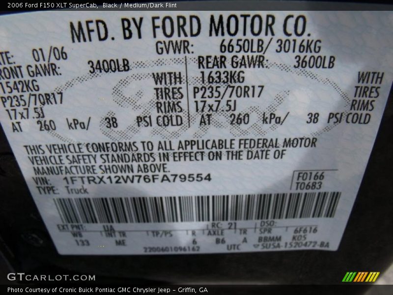 Black / Medium/Dark Flint 2006 Ford F150 XLT SuperCab