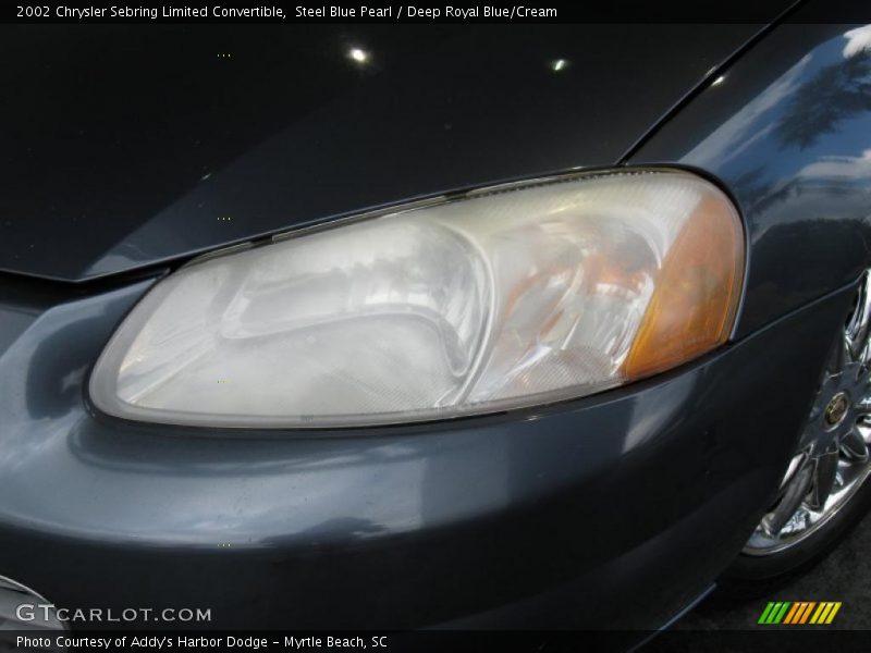 Steel Blue Pearl / Deep Royal Blue/Cream 2002 Chrysler Sebring Limited Convertible