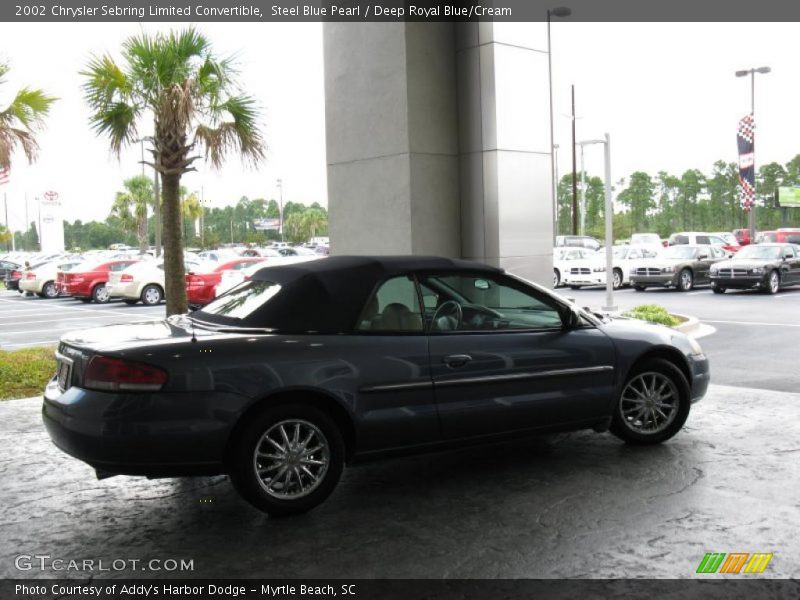 Steel Blue Pearl / Deep Royal Blue/Cream 2002 Chrysler Sebring Limited Convertible