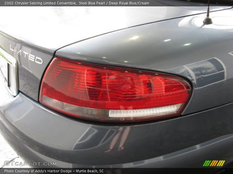 Steel Blue Pearl / Deep Royal Blue/Cream 2002 Chrysler Sebring Limited Convertible