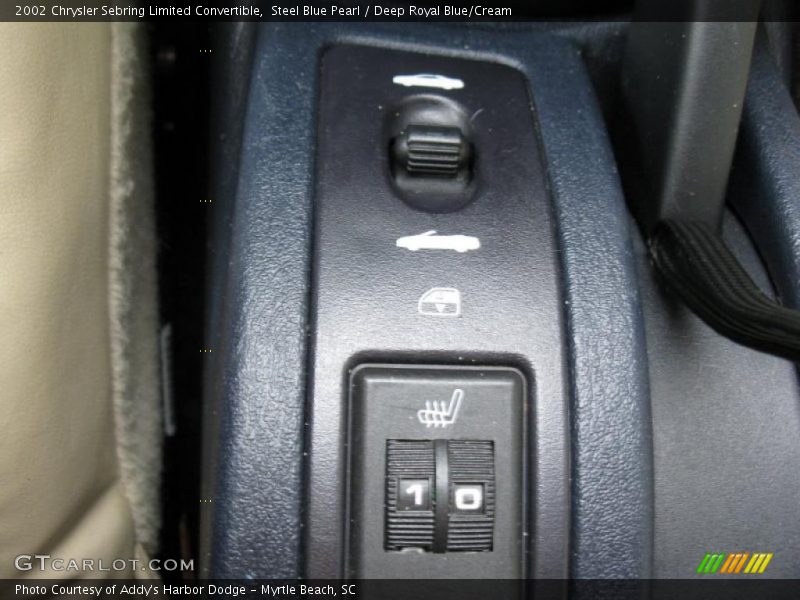 Steel Blue Pearl / Deep Royal Blue/Cream 2002 Chrysler Sebring Limited Convertible