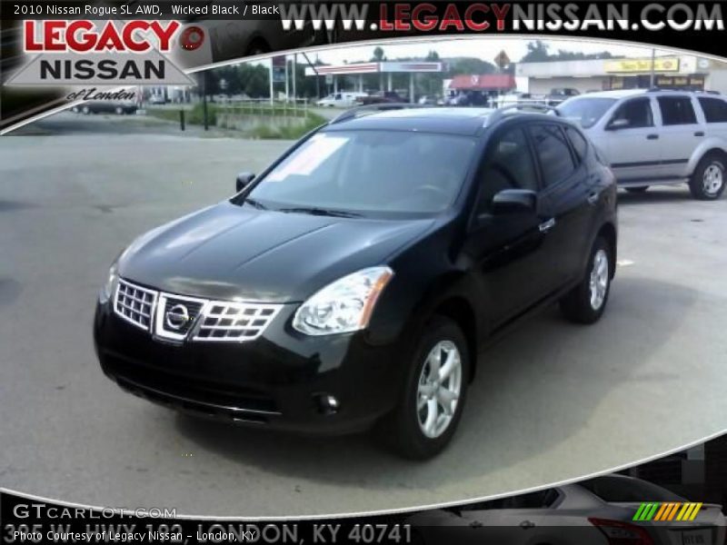 Wicked Black / Black 2010 Nissan Rogue SL AWD