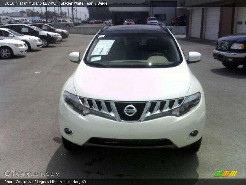 Glacier White Pearl / Beige 2010 Nissan Murano LE AWD
