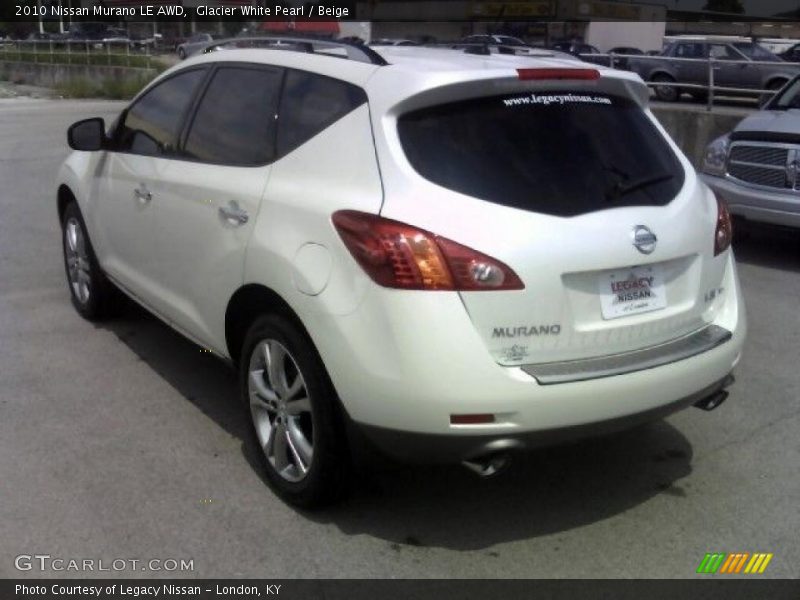 Glacier White Pearl / Beige 2010 Nissan Murano LE AWD