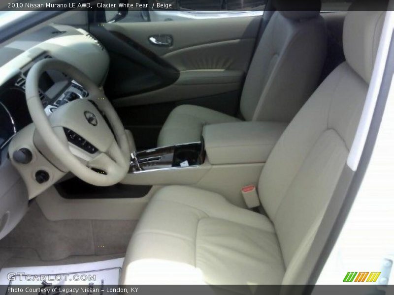 Glacier White Pearl / Beige 2010 Nissan Murano LE AWD