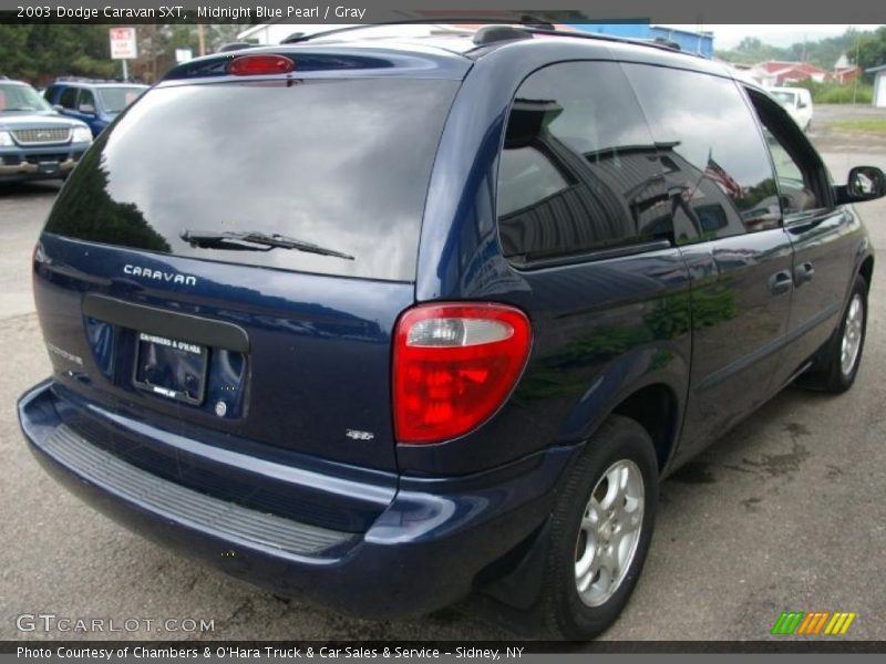 Midnight Blue Pearl / Gray 2003 Dodge Caravan SXT