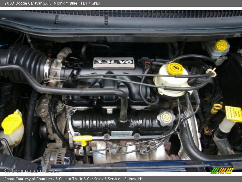 Midnight Blue Pearl / Gray 2003 Dodge Caravan SXT