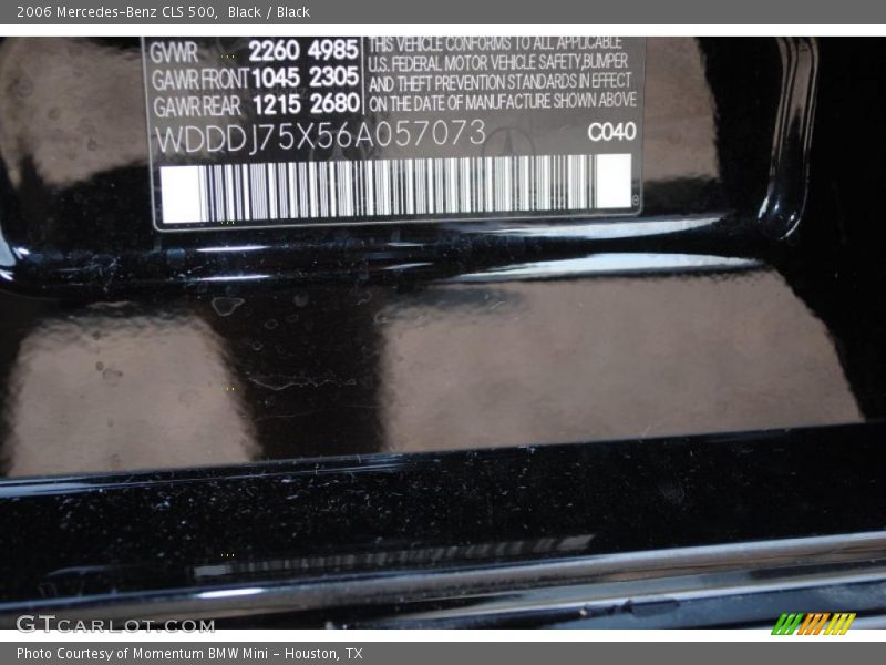 Black / Black 2006 Mercedes-Benz CLS 500