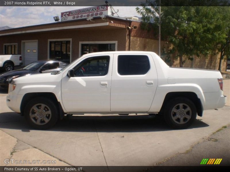 White / Beige 2007 Honda Ridgeline RTX