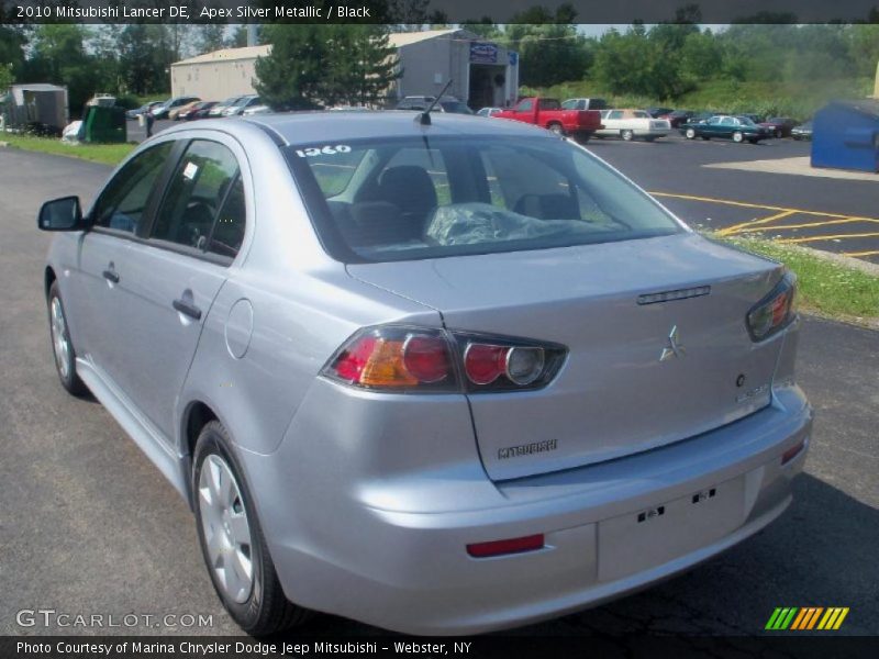 Apex Silver Metallic / Black 2010 Mitsubishi Lancer DE