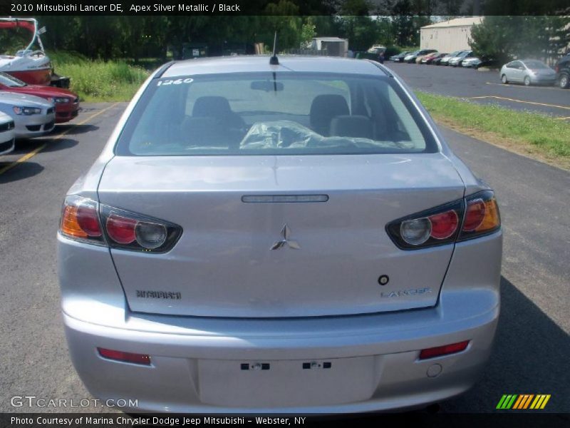 Apex Silver Metallic / Black 2010 Mitsubishi Lancer DE