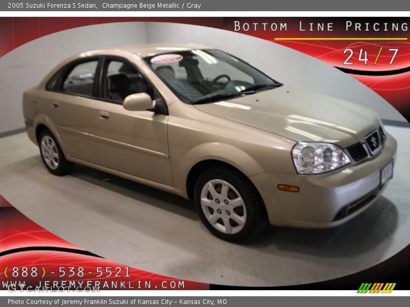 Champagne Beige Metallic / Gray 2005 Suzuki Forenza S Sedan