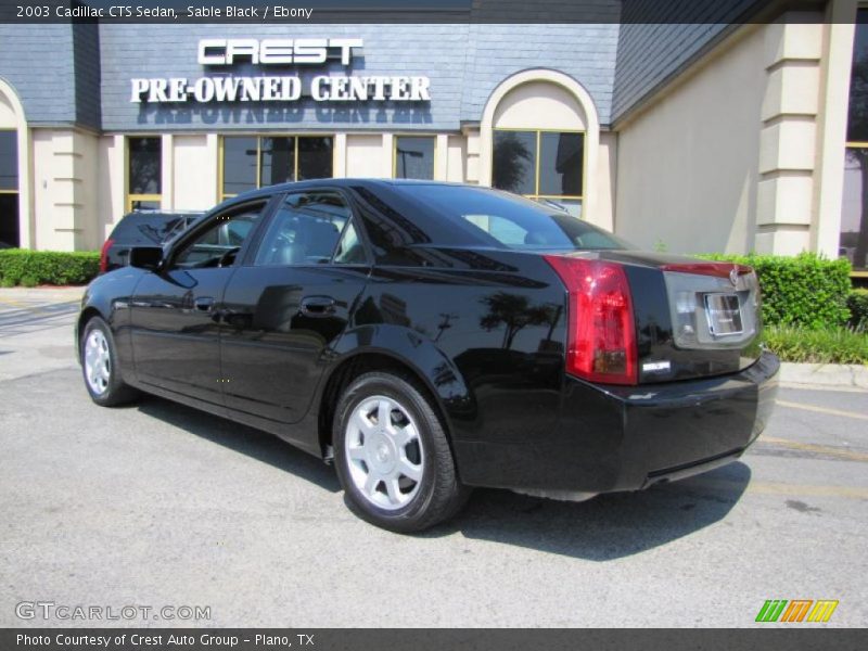 Sable Black / Ebony 2003 Cadillac CTS Sedan