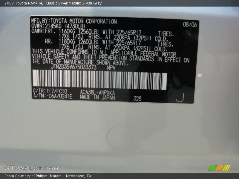 Classic Silver Metallic / Ash Gray 2007 Toyota RAV4 I4
