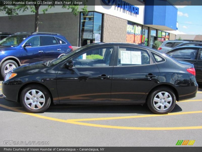 Black Pearl / Beige 2009 Hyundai Elantra GLS Sedan