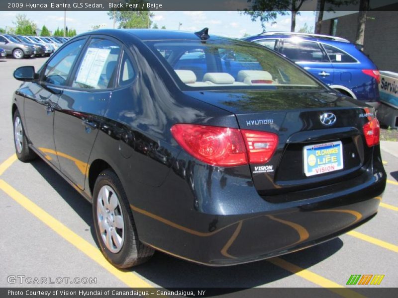 Black Pearl / Beige 2009 Hyundai Elantra GLS Sedan