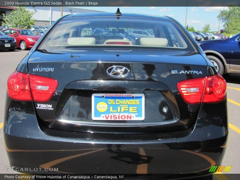 Black Pearl / Beige 2009 Hyundai Elantra GLS Sedan