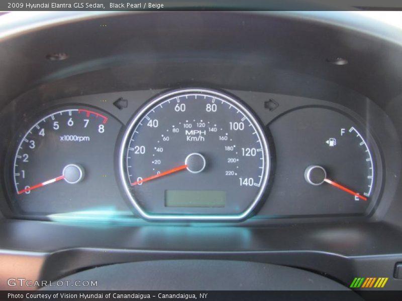 Black Pearl / Beige 2009 Hyundai Elantra GLS Sedan