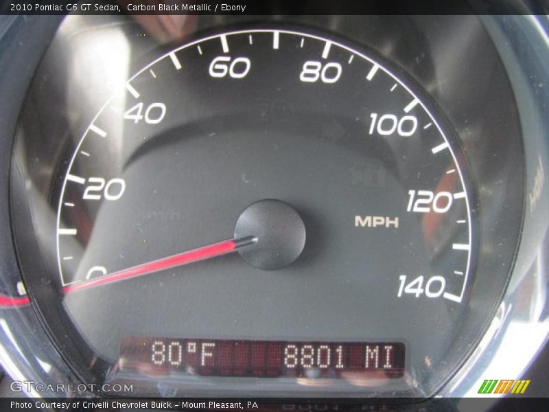 Carbon Black Metallic / Ebony 2010 Pontiac G6 GT Sedan