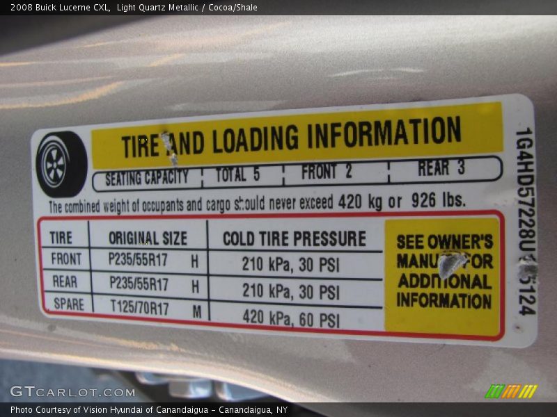 Light Quartz Metallic / Cocoa/Shale 2008 Buick Lucerne CXL