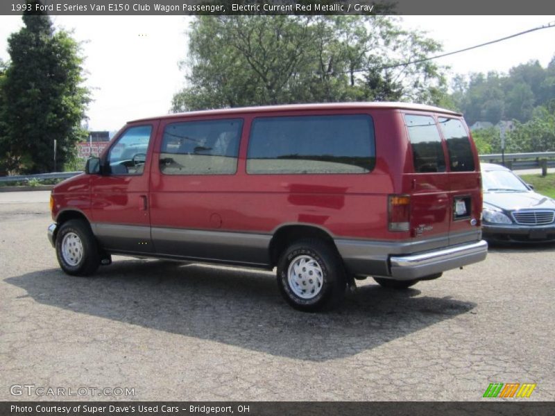 Electric Current Red Metallic / Gray 1993 Ford E Series Van E150 Club Wagon Passenger