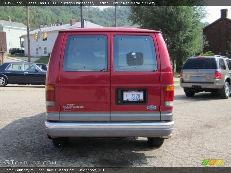 Electric Current Red Metallic / Gray 1993 Ford E Series Van E150 Club Wagon Passenger
