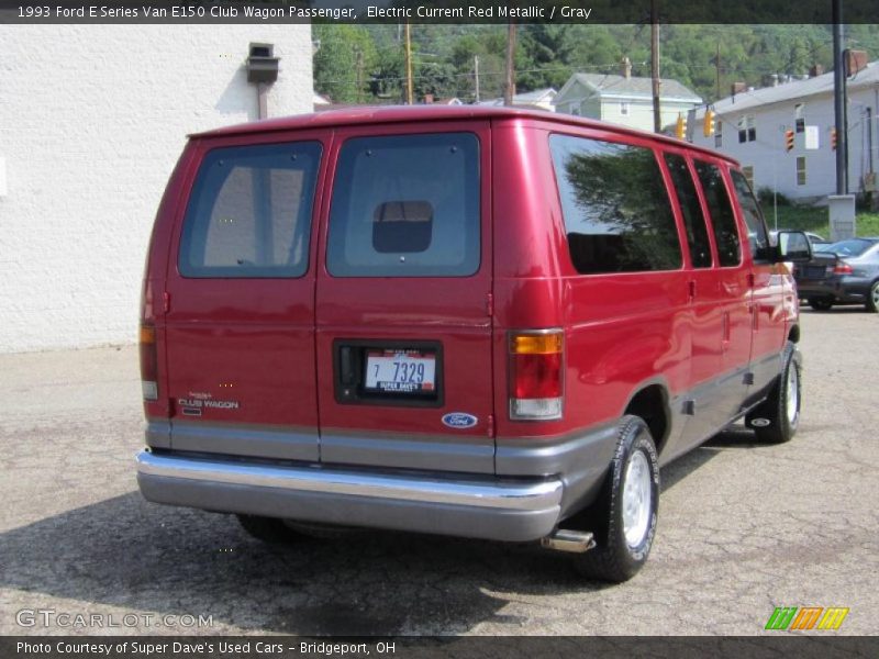 Electric Current Red Metallic / Gray 1993 Ford E Series Van E150 Club Wagon Passenger