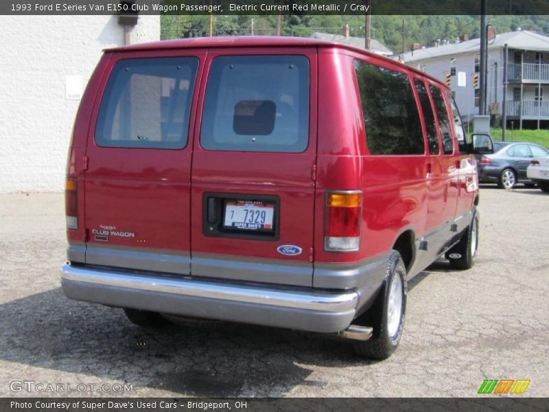 Electric Current Red Metallic / Gray 1993 Ford E Series Van E150 Club Wagon Passenger