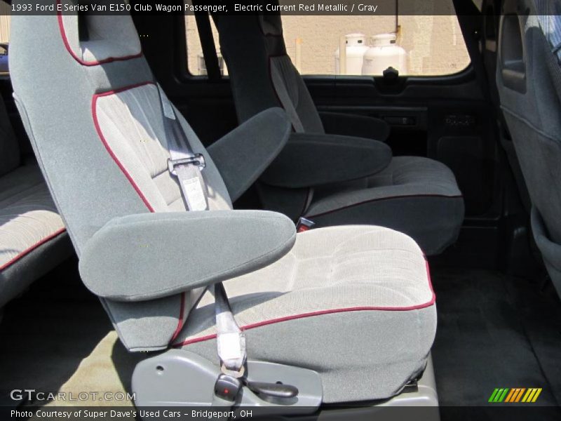Electric Current Red Metallic / Gray 1993 Ford E Series Van E150 Club Wagon Passenger