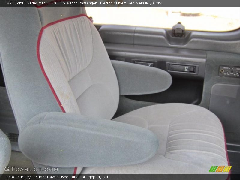 Electric Current Red Metallic / Gray 1993 Ford E Series Van E150 Club Wagon Passenger