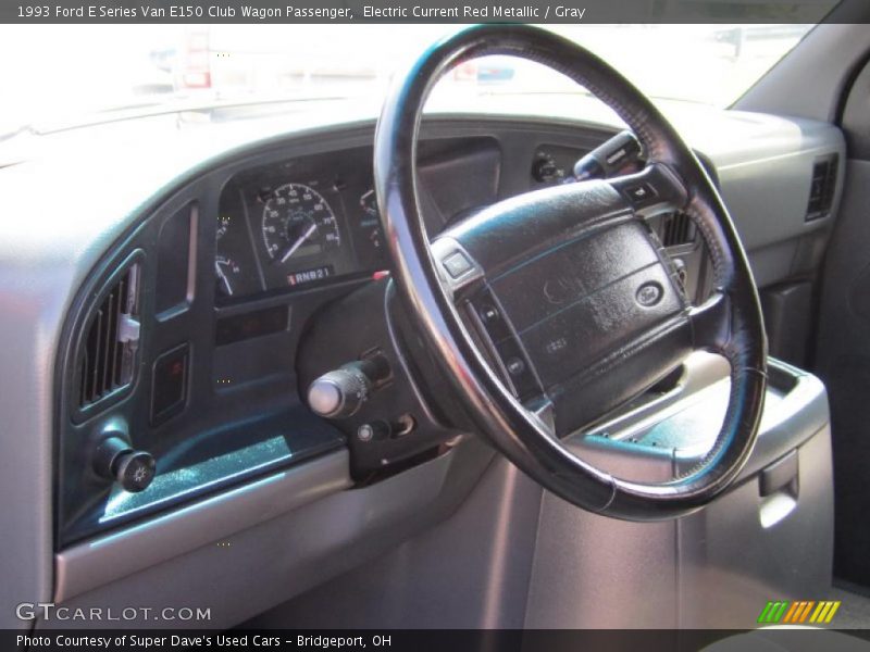 Electric Current Red Metallic / Gray 1993 Ford E Series Van E150 Club Wagon Passenger
