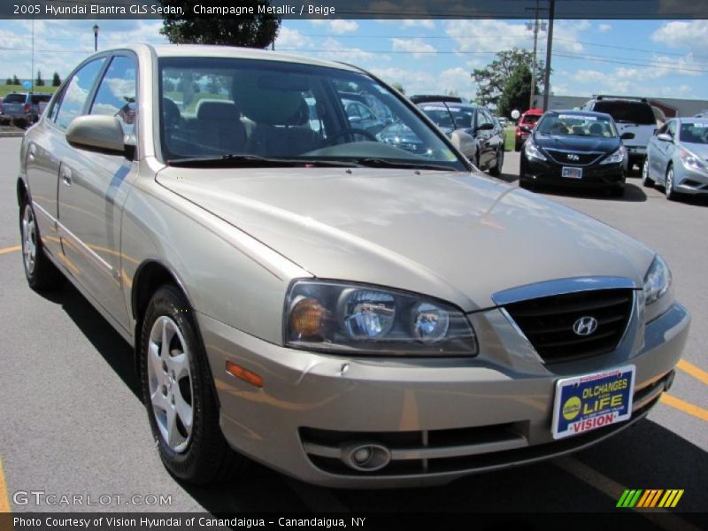 Champagne Metallic / Beige 2005 Hyundai Elantra GLS Sedan