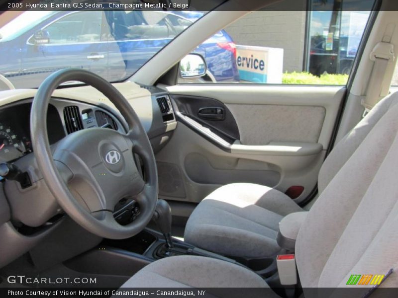 Champagne Metallic / Beige 2005 Hyundai Elantra GLS Sedan