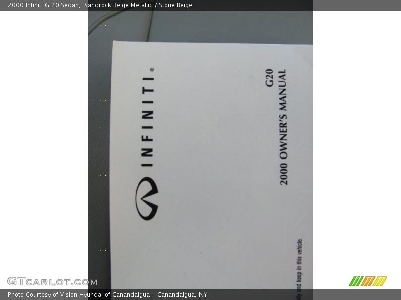 Sandrock Beige Metallic / Stone Beige 2000 Infiniti G 20 Sedan
