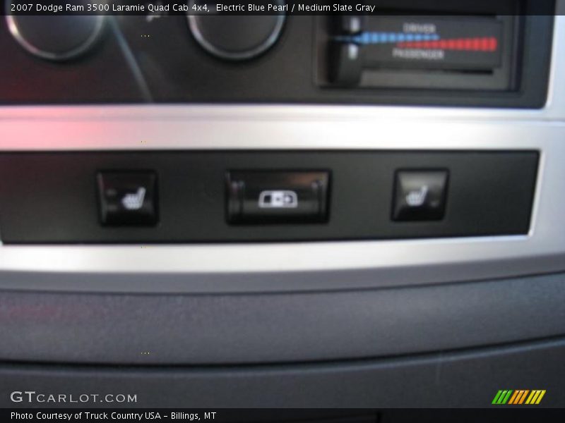 Electric Blue Pearl / Medium Slate Gray 2007 Dodge Ram 3500 Laramie Quad Cab 4x4