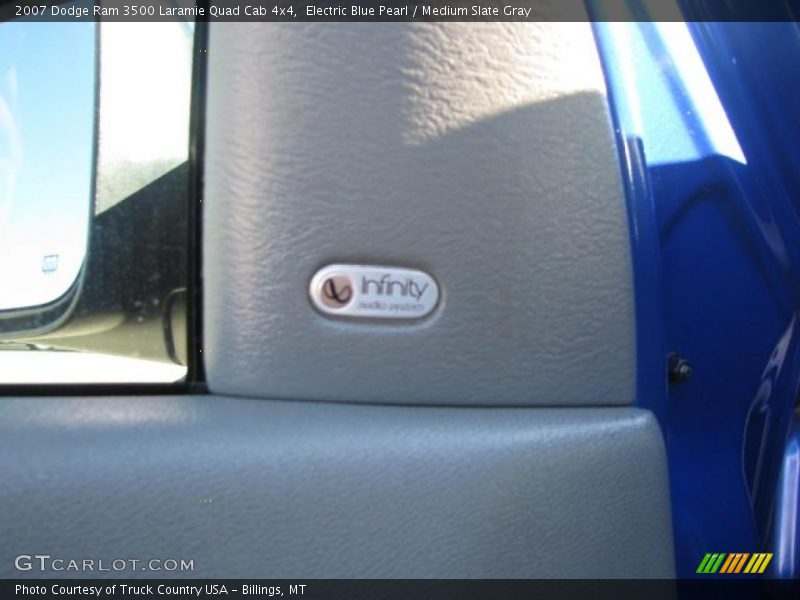 Electric Blue Pearl / Medium Slate Gray 2007 Dodge Ram 3500 Laramie Quad Cab 4x4