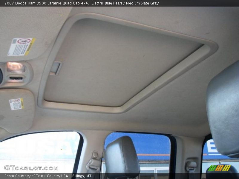 Electric Blue Pearl / Medium Slate Gray 2007 Dodge Ram 3500 Laramie Quad Cab 4x4