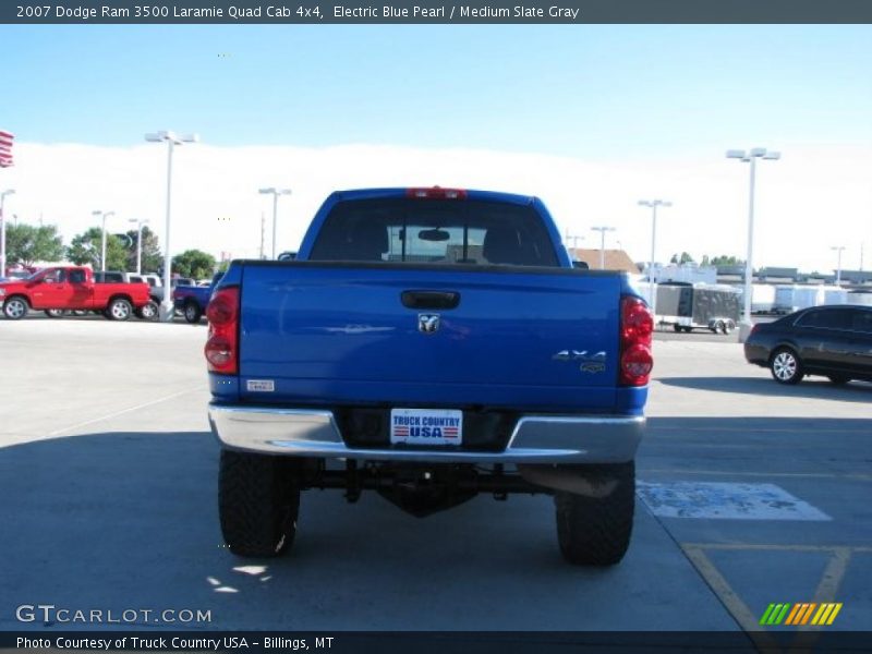 Electric Blue Pearl / Medium Slate Gray 2007 Dodge Ram 3500 Laramie Quad Cab 4x4