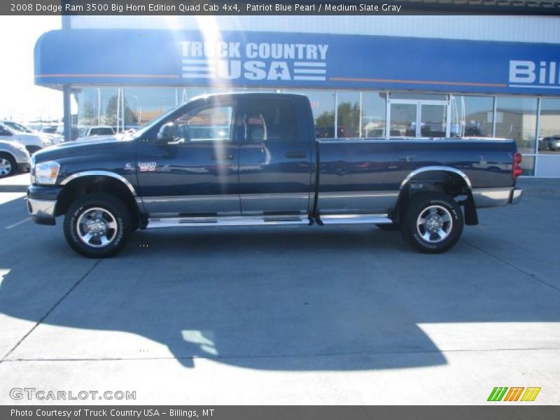 Patriot Blue Pearl / Medium Slate Gray 2008 Dodge Ram 3500 Big Horn Edition Quad Cab 4x4