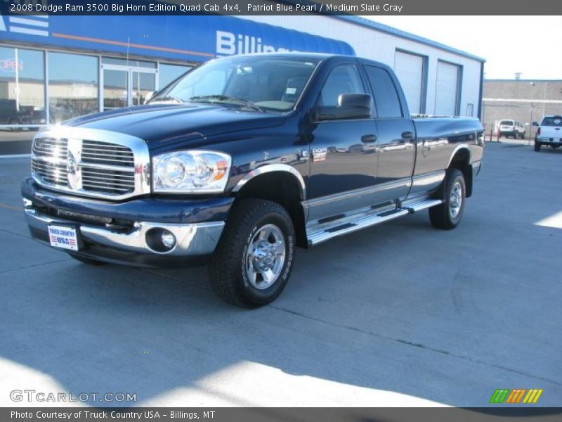 Patriot Blue Pearl / Medium Slate Gray 2008 Dodge Ram 3500 Big Horn Edition Quad Cab 4x4
