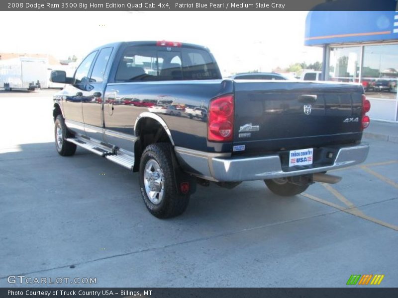 Patriot Blue Pearl / Medium Slate Gray 2008 Dodge Ram 3500 Big Horn Edition Quad Cab 4x4