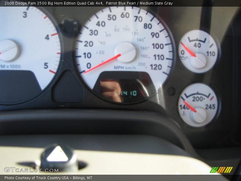 Patriot Blue Pearl / Medium Slate Gray 2008 Dodge Ram 3500 Big Horn Edition Quad Cab 4x4