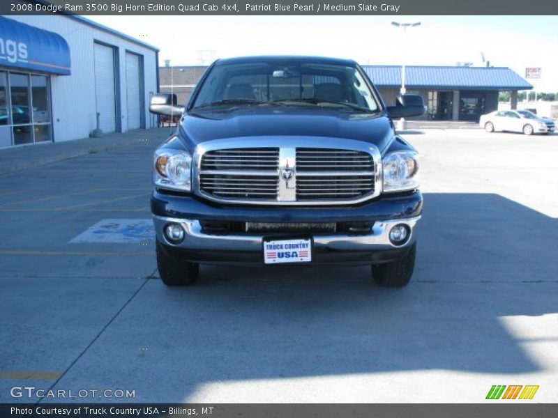 Patriot Blue Pearl / Medium Slate Gray 2008 Dodge Ram 3500 Big Horn Edition Quad Cab 4x4