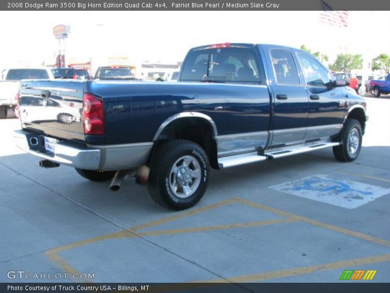 Patriot Blue Pearl / Medium Slate Gray 2008 Dodge Ram 3500 Big Horn Edition Quad Cab 4x4