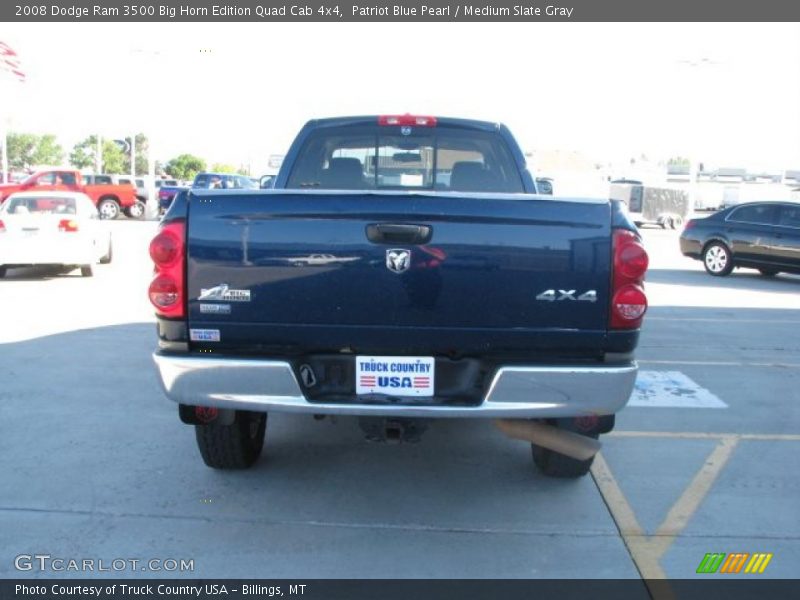 Patriot Blue Pearl / Medium Slate Gray 2008 Dodge Ram 3500 Big Horn Edition Quad Cab 4x4