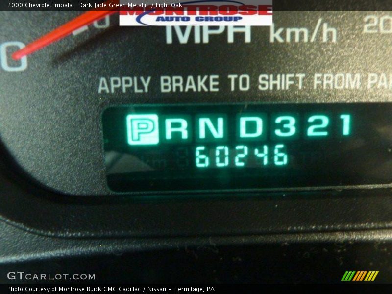 Dark Jade Green Metallic / Light Oak 2000 Chevrolet Impala