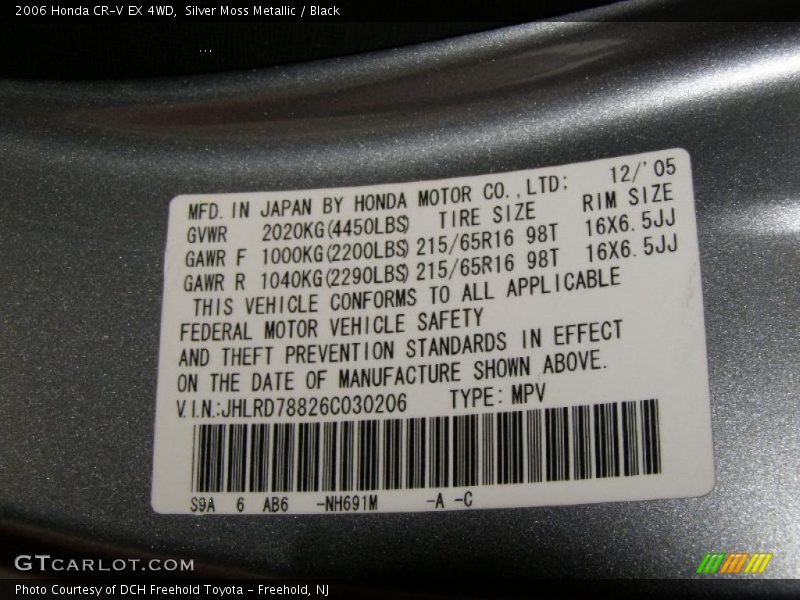 Silver Moss Metallic / Black 2006 Honda CR-V EX 4WD