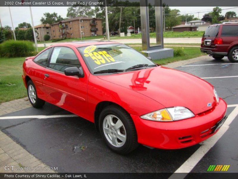 Bright Red / Graphite 2002 Chevrolet Cavalier LS Coupe