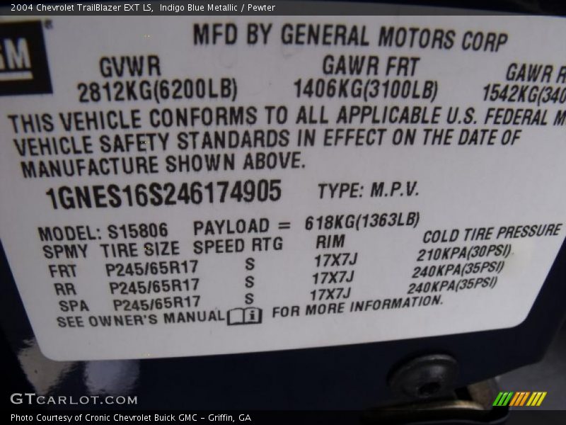 Indigo Blue Metallic / Pewter 2004 Chevrolet TrailBlazer EXT LS